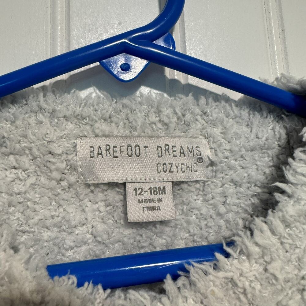 Barefoot Dreams Cozychic Light Gray Cardigan Baby Size 12-18 Months - Picture 3 of 5